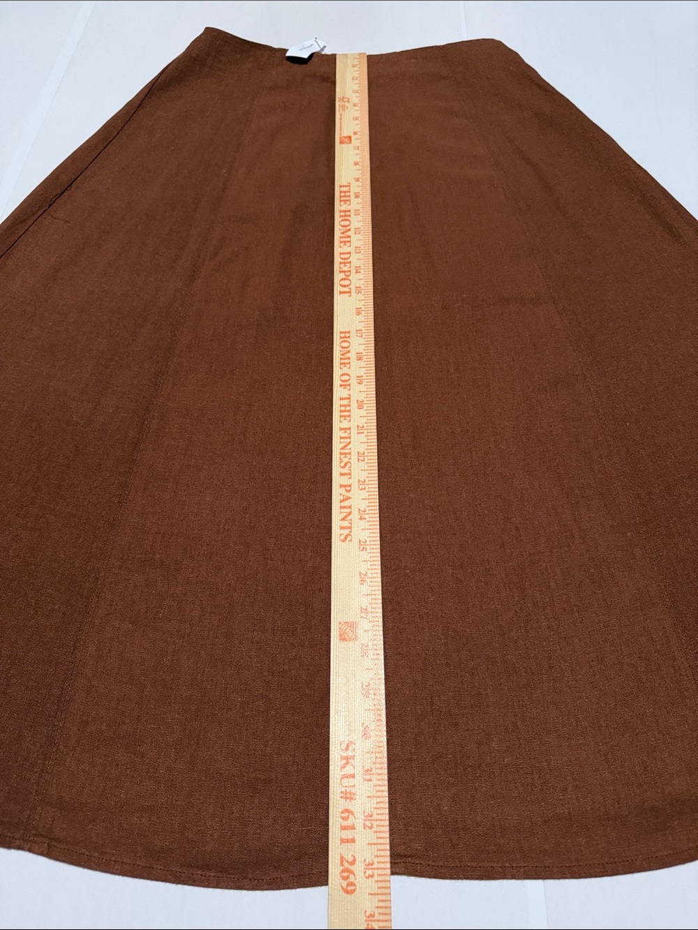 Banana Republic Linen-Blend A-Line Midi Skirt Rust Brown 10 NWT - Picture 2 of 6